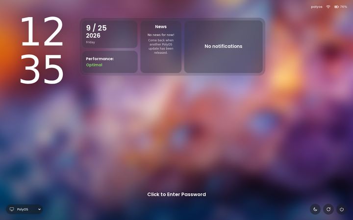 Login screen