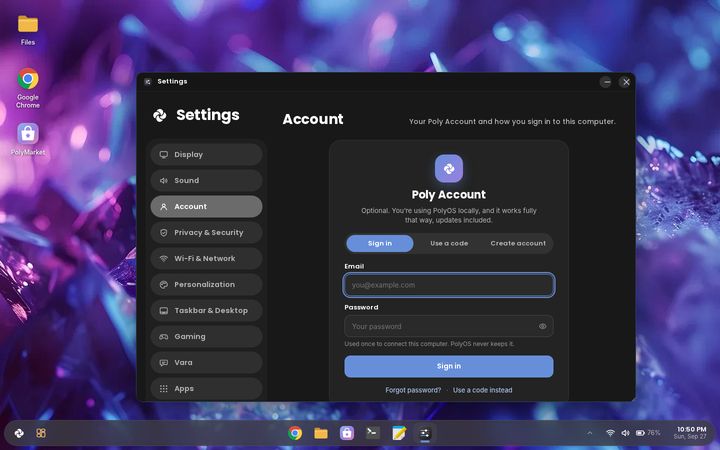 Account settings